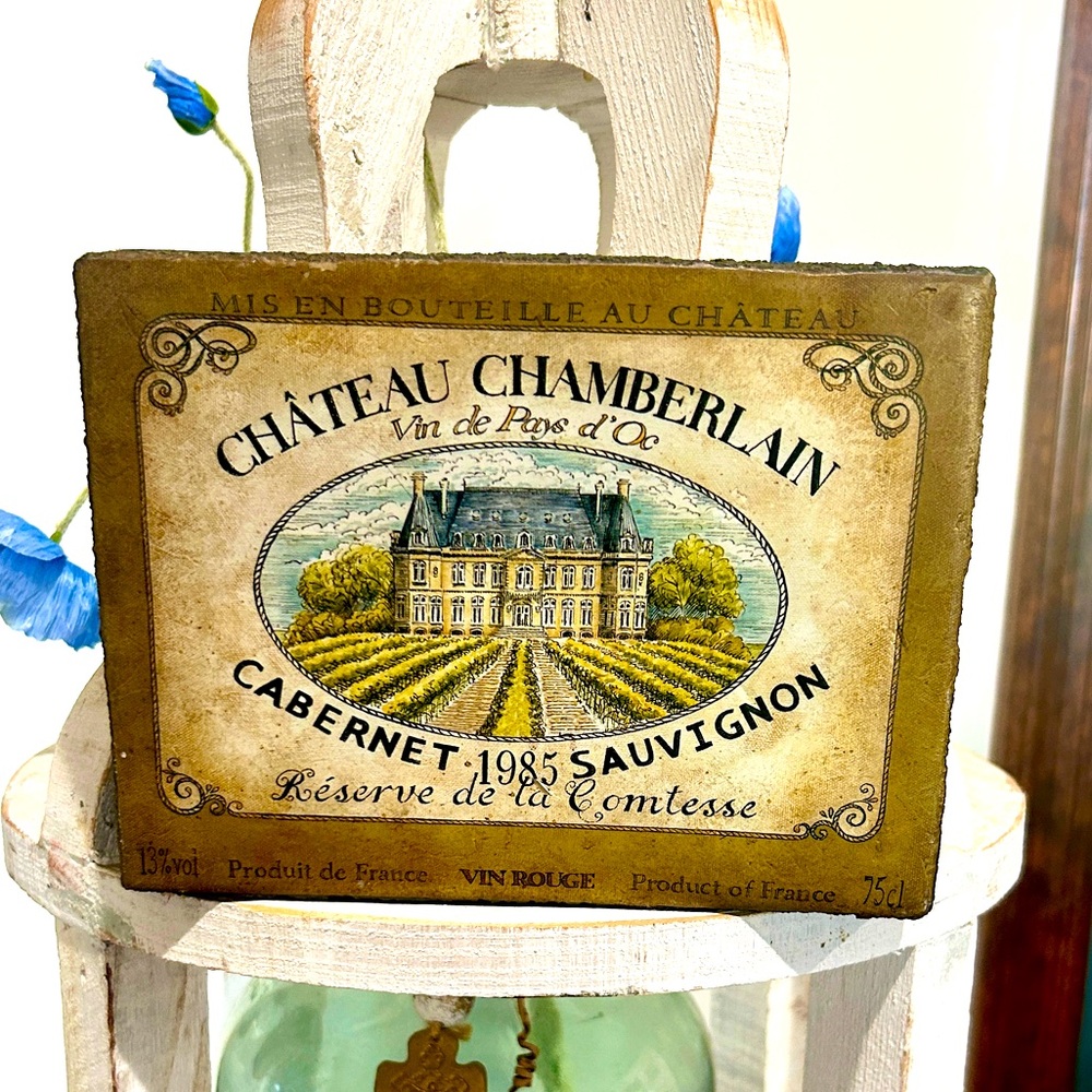 Chateau Chamberlain Cabernet Vineyard Wood Wall Decor 6 x 8 inches Cottagecore